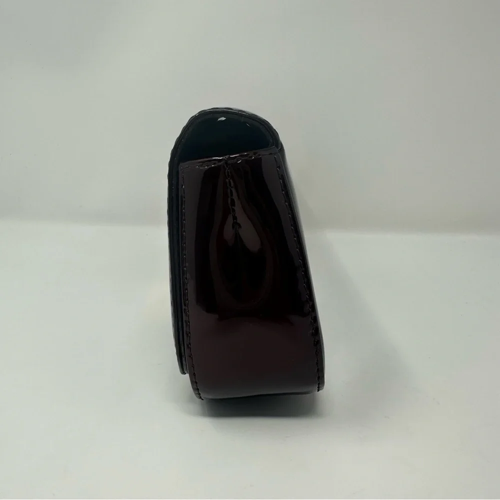 Louis Vuitton Dark Burgundy Clutch with Gold Logo
